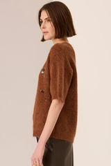 Haviland Beaded Knit Tee - Toffee