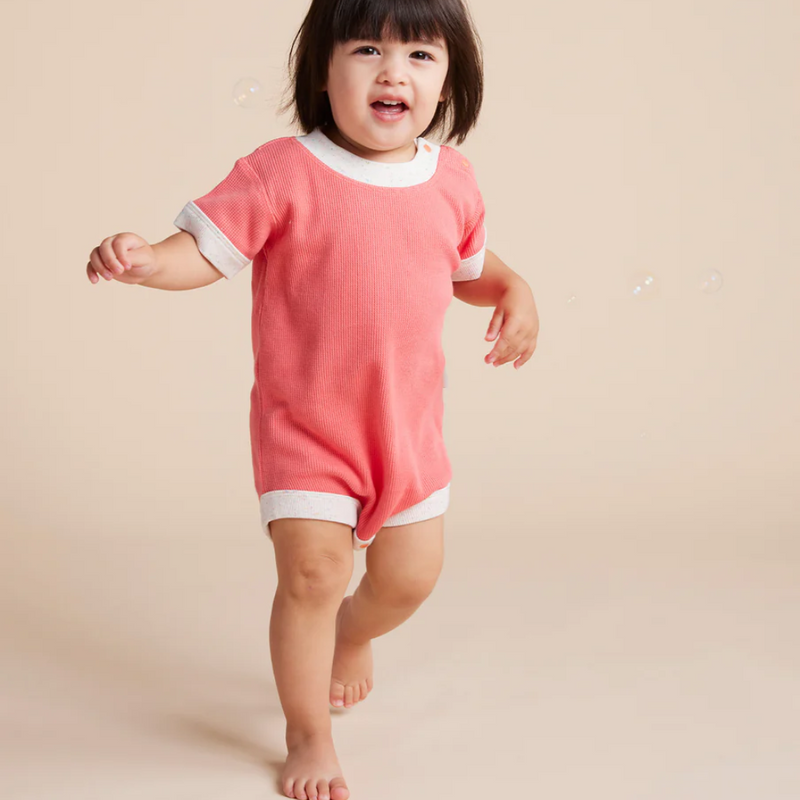 Organic Short Sleeve Body Suit - Watermelon