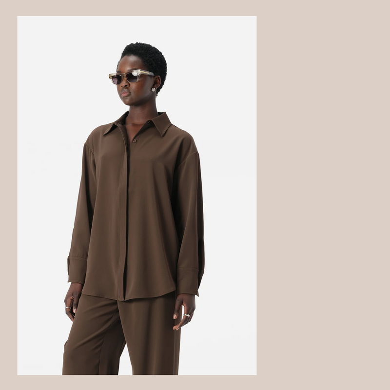 Edra Long Sleeve Shirt - Cocoa