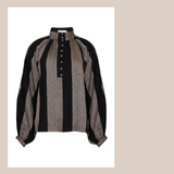Deposit Top - Black & Stone Stripe