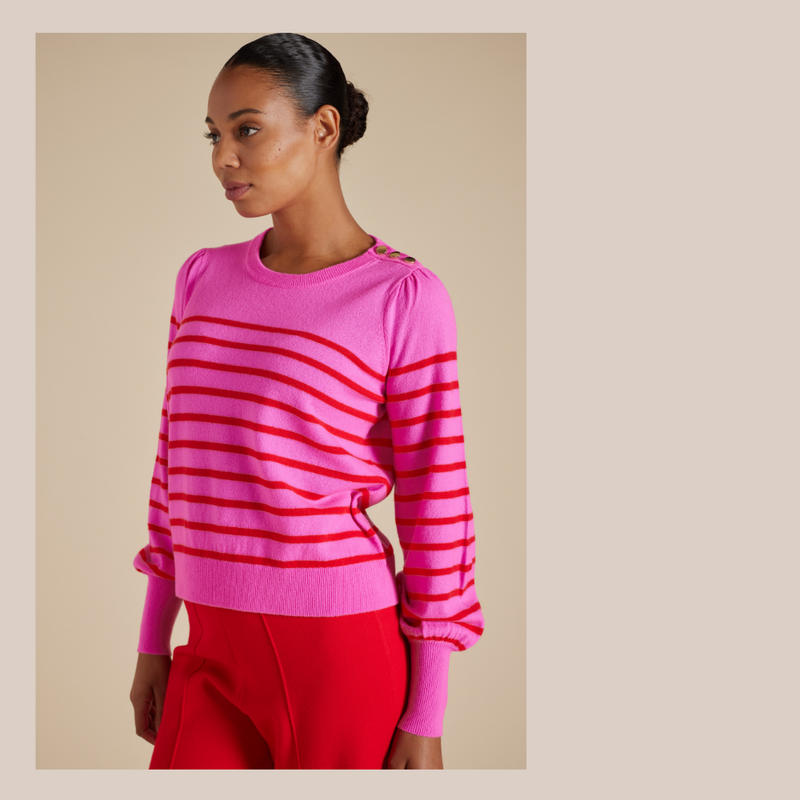 Eloise Sweater - Pink / Red