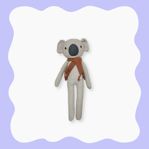 Small Eco Knitted Rattle Toy - Koala