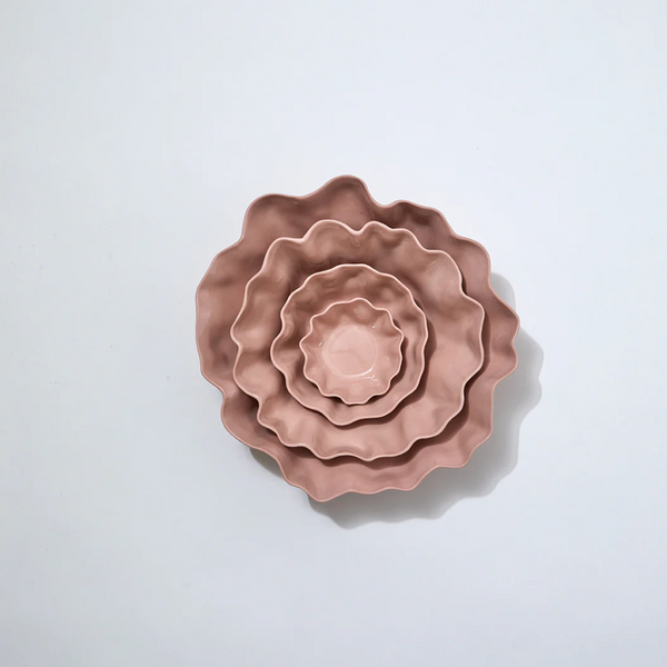 Icy Pink Ruffle Bowl - Large