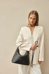 Harper Leather Hobo Bag - Black
