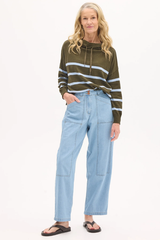 Rowan Drawcord Knit - Khaki & Blue