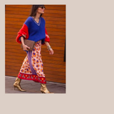 Joy Printed Midi Skirt - Heart