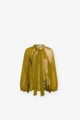 Astra Tie Blouse - Moss Print