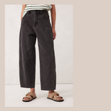 Darted Barrel Jean - Washed Black