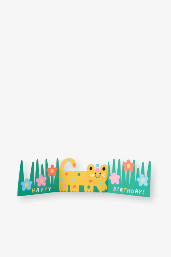 Fold Out Card - Garden Cat