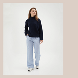 Mock Neck Knit - Navy
