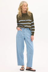 Rowan Drawcord Knit - Khaki & Blue