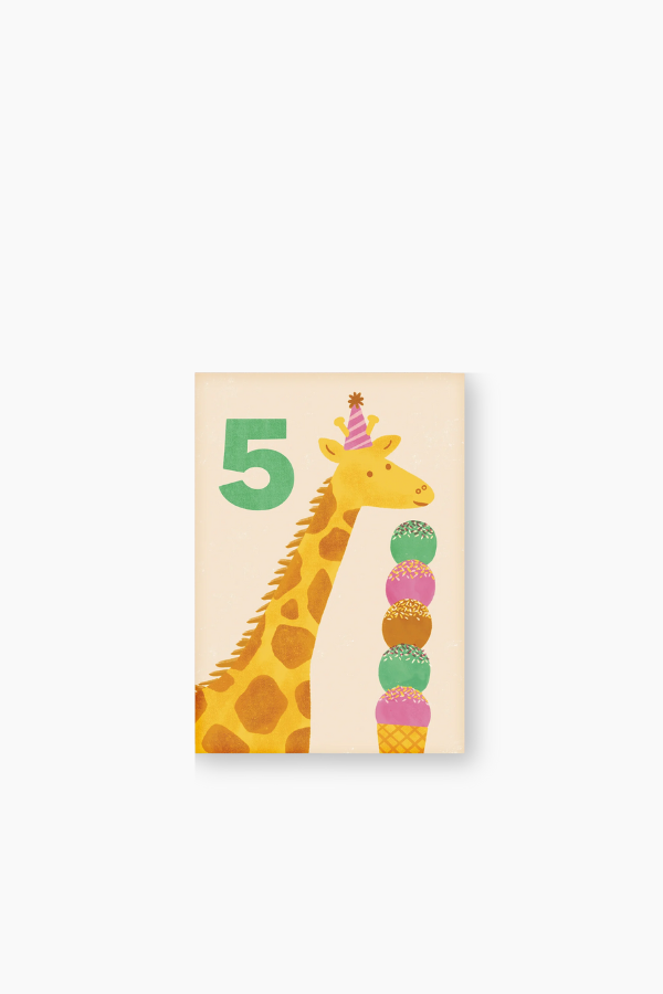 Age 5 Giraffe Birthday Card