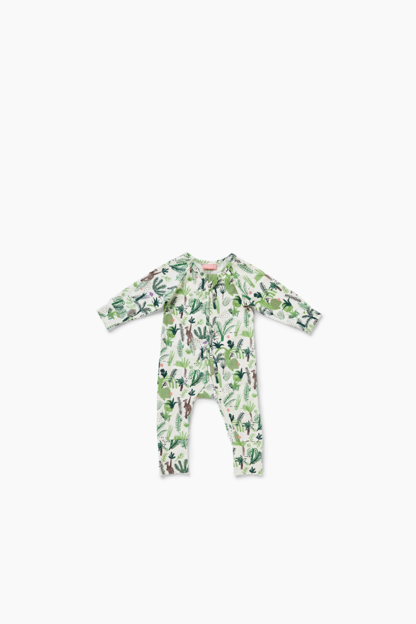 Long Sleeve Romper - Fern Gully