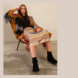 Rosealee Printed Midi Skirt - Tattoo