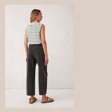 Darted Barrel Jean - Washed Black
