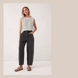 Darted Barrel Jean - Washed Black