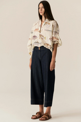 Carsen Crop Pant - Dark Wash