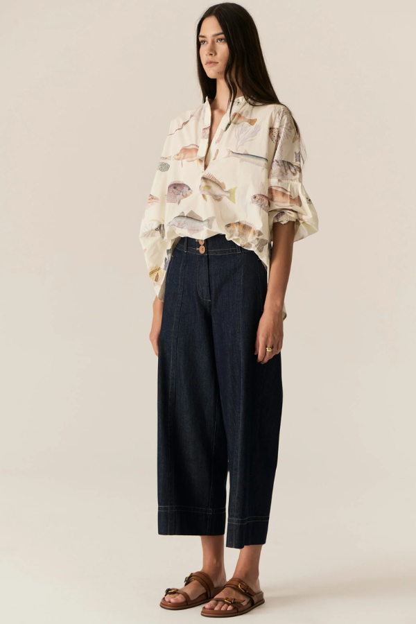 Carsen Crop Pant - Dark Wash
