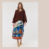 Vanessa Printed Midi Skirt - Nautical