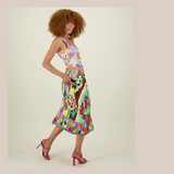 Vanessa Printed Midi Skirt - Flowers