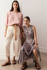Alma Barrel Pant - Pebble