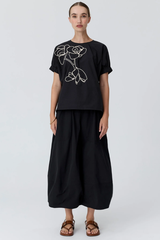 Alma Barrel Skirt - Black