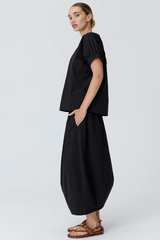 Alma Barrel Skirt - Black
