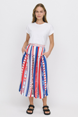 Elizabeth Printed Midi Skirt - Me