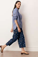 Aubin Long Sleeve Shirt - Blue/Butter
