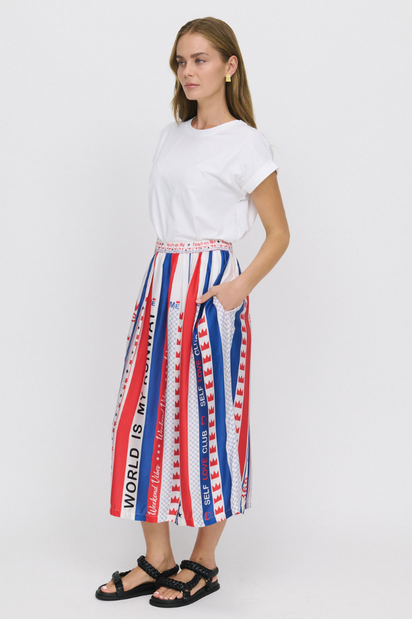 Elizabeth Printed Midi Skirt - Me