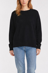 Tiber Casual Crew Neck Sweater - Black