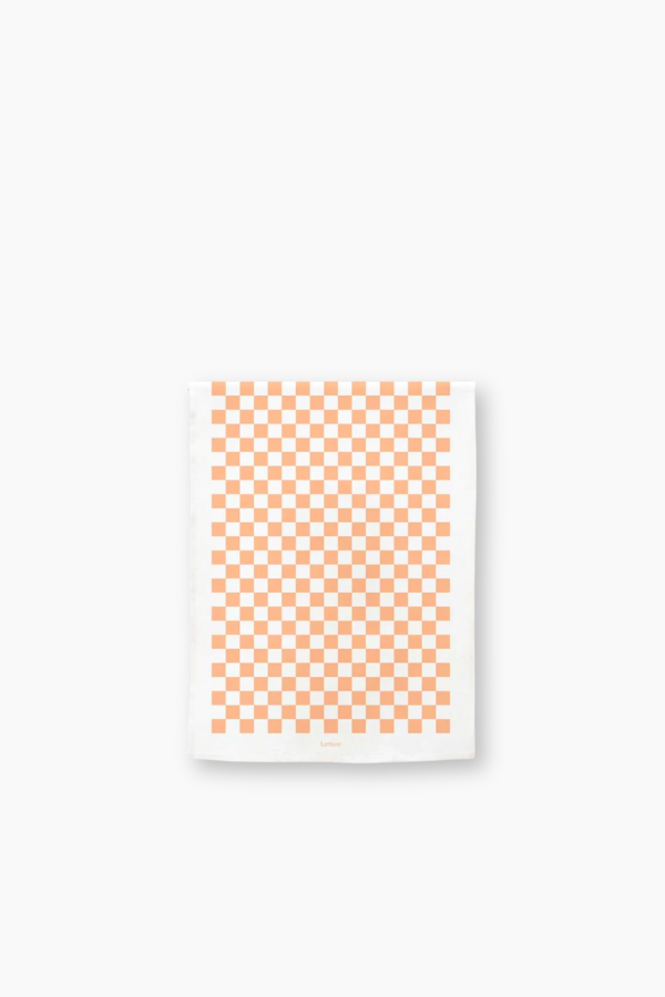 Tea Towel - Peach Checkers