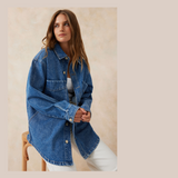 Side Pocket Shacket - Fresh Indigo