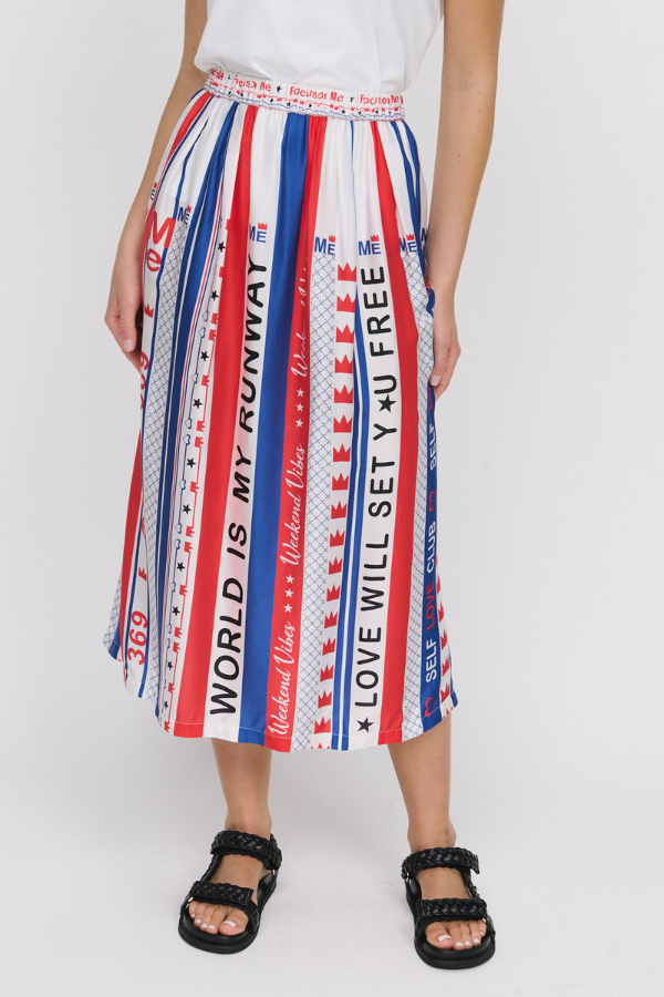 Elizabeth Printed Midi Skirt - Me