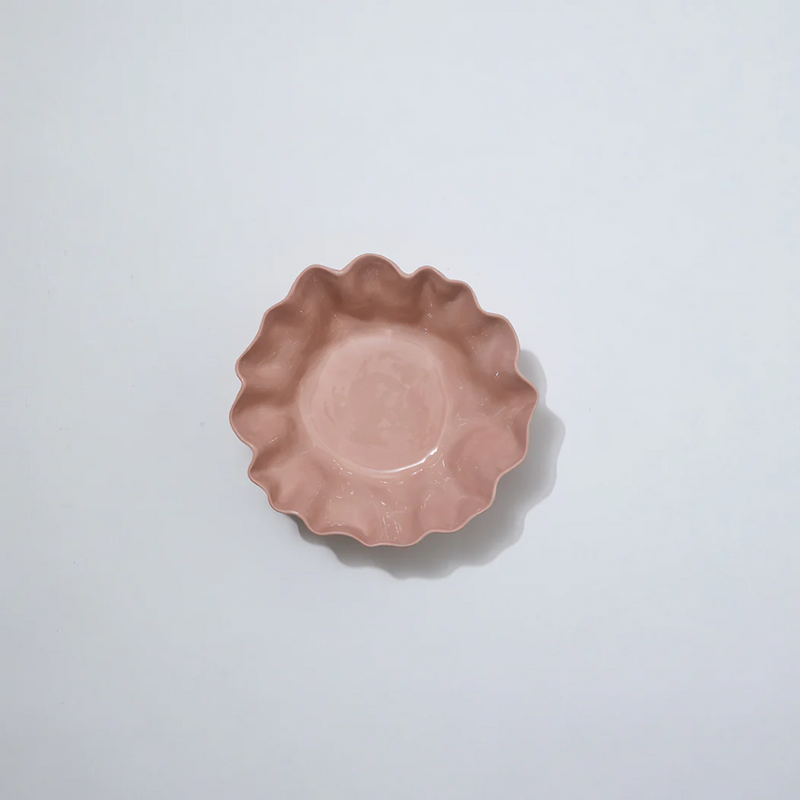 Icy Pink Ruffle Bowl - Medium