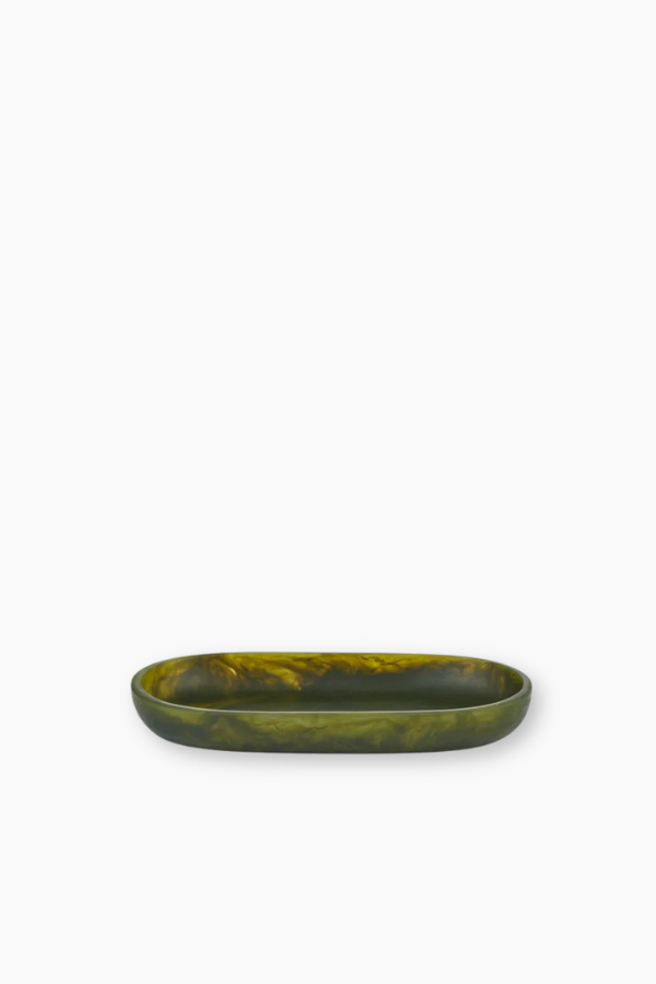 Resin Oval Tray - Pesto