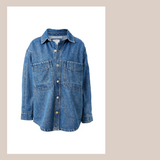 Side Pocket Shacket - Fresh Indigo