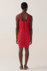 Zoey Dress - Red Pinstripe
