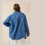 Side Pocket Shacket - Fresh Indigo