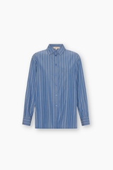 Aubin Long Sleeve Shirt - Blue/Butter