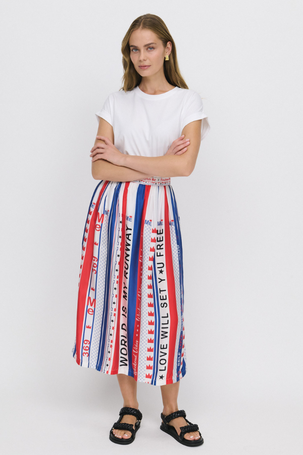 Elizabeth Printed Midi Skirt - Me