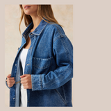 Side Pocket Shacket - Fresh Indigo