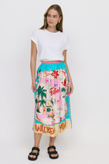 Alexa Printed Midi Skirt - Florida