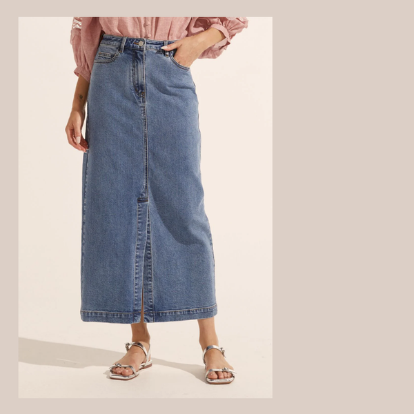 Meridan Skirt - Mid Wash Denim