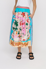 Alexa Printed Midi Skirt - Florida