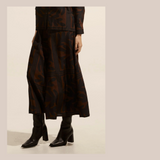Recite Skirt - Chocolate Frond Print