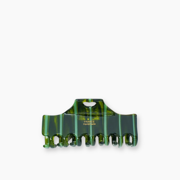 Stripe Claw Hair Clip - Green