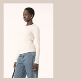 Nola Long Sleeve Top - White Marle