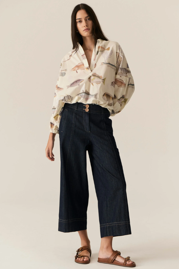Carsen Crop Pant - Dark Wash
