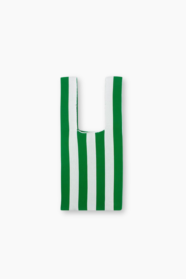 Knitted Bag - Green & White